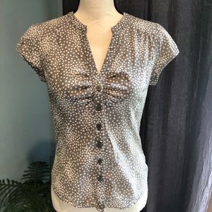 Forever 21 Gray Button Down Shirt with White Star Pattern